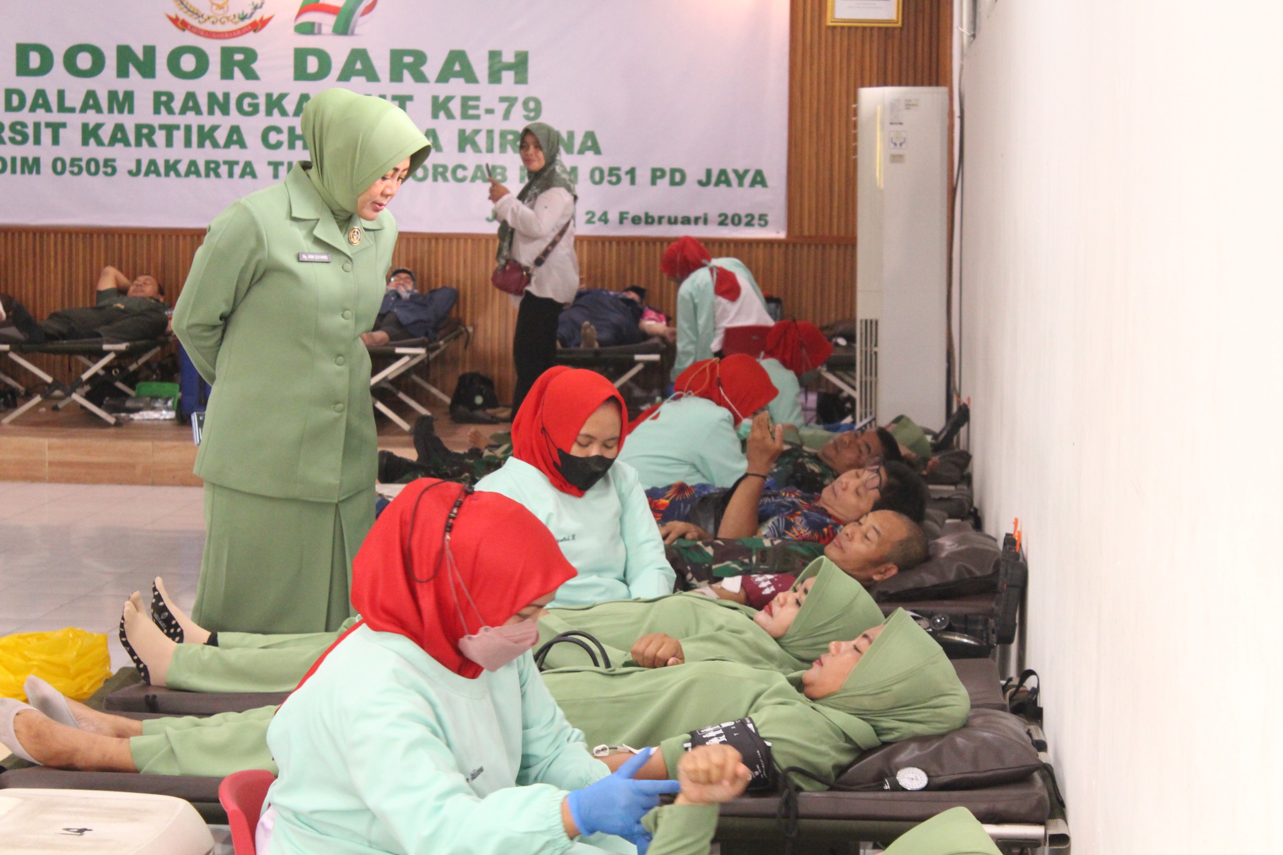 Peringati HUT Persit Kartika Chandra Kirana ke-79, Kodim 0505/JT Gelar Donor Darah