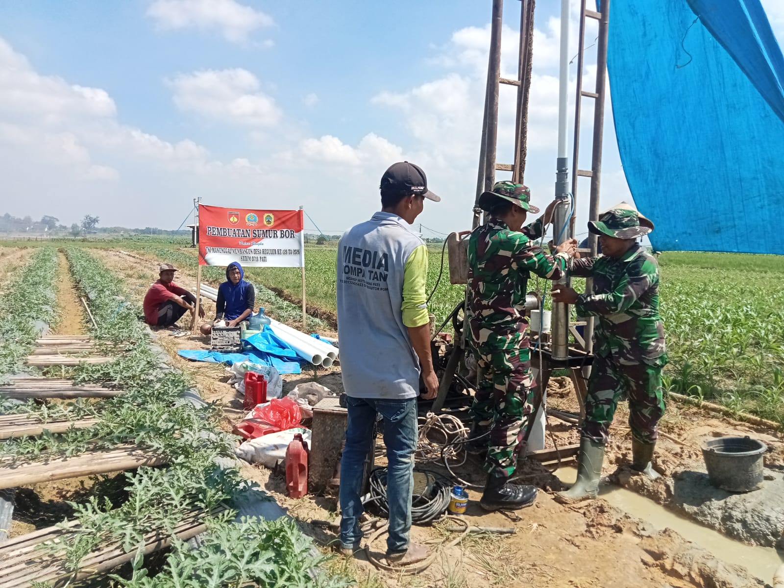 Sumur Bor TMMD Desa Godo Diharapkan Tingkatkan Produktivitas Pertanian