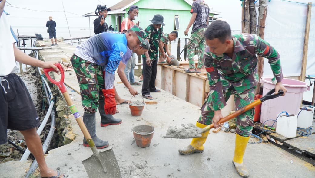 Antusiasme Warga Kepulauan Umbele Sambut TMMD Ke-129 Kodim 1311/Morowali