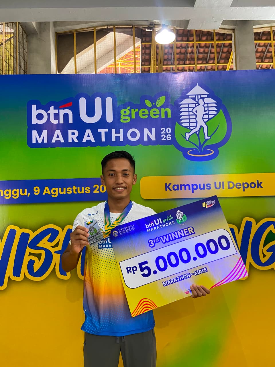 Petarung Gagak Hitam Pratu Mahfud Baini Rebut Juara 3 Full Marathon BTN UI Green Run 2026