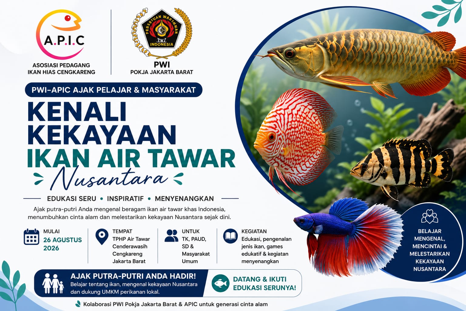 PWI-APIC Gelar Edukasi Ikan Air Tawar untuk Pelajar Jakarta Barat